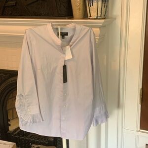 Banana Republic tailored fit long sleeve ‎ stripe button down ruffle cuff . NWT